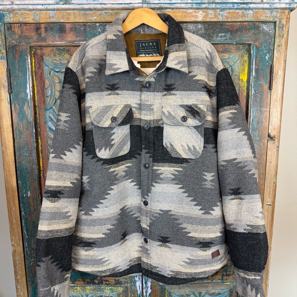 Jachs Aztec Southwest Sherpa lined shacket